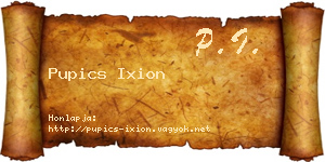 Pupics Ixion névjegykártya
